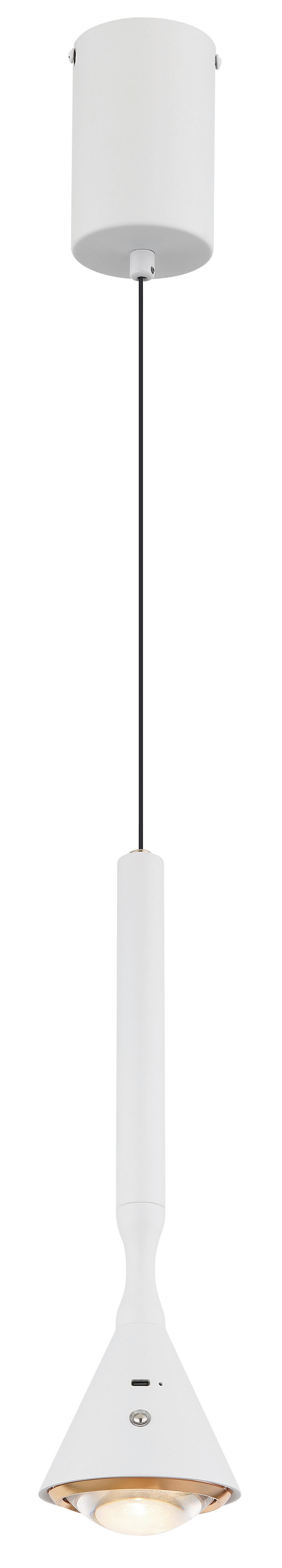 Led-hängeleuchte 16061w Lucinda - Weiss, Design, Kunststoff/Metall (9,9/50-210cm) - Globo