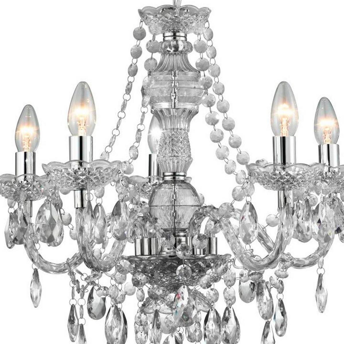 Csillár Marie Therese 8885-5cl - krómszínű, Konventionell, műanyag/fém (55/130cm)