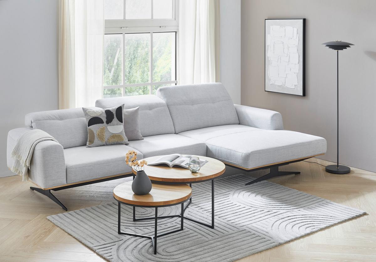 STOLIK KAWOWY MALMÖ - kolor dębowy/czarny, Design, metal/drewno (60/60/37cm) - Linea Natura