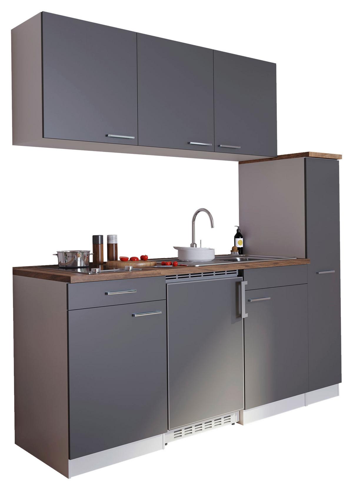 Kuhinjski Blok Z Aparati Economy, Barva Oreha, Siva - siva/bela, Basics, umetna masa/leseni material (180/200/60cm) - Respekta