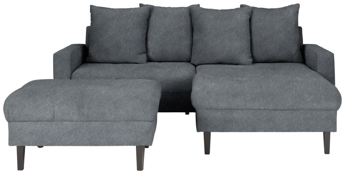 Ecksofa Boston Blaugrau - Blaugrau/Schwarz, KONVENTIONELL, Holz/Textil (215/92/160cm) - Based