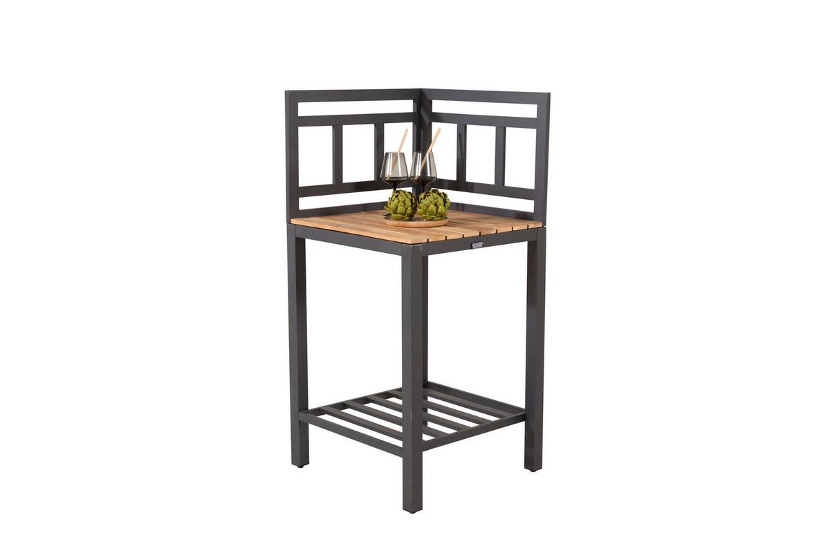 Outdoorkücheneck Mexico Schwarz/Teakfarben - Schwarz/Teakfarben, MODERN, Holz/Metall (60/60/127cm) - Gardenson