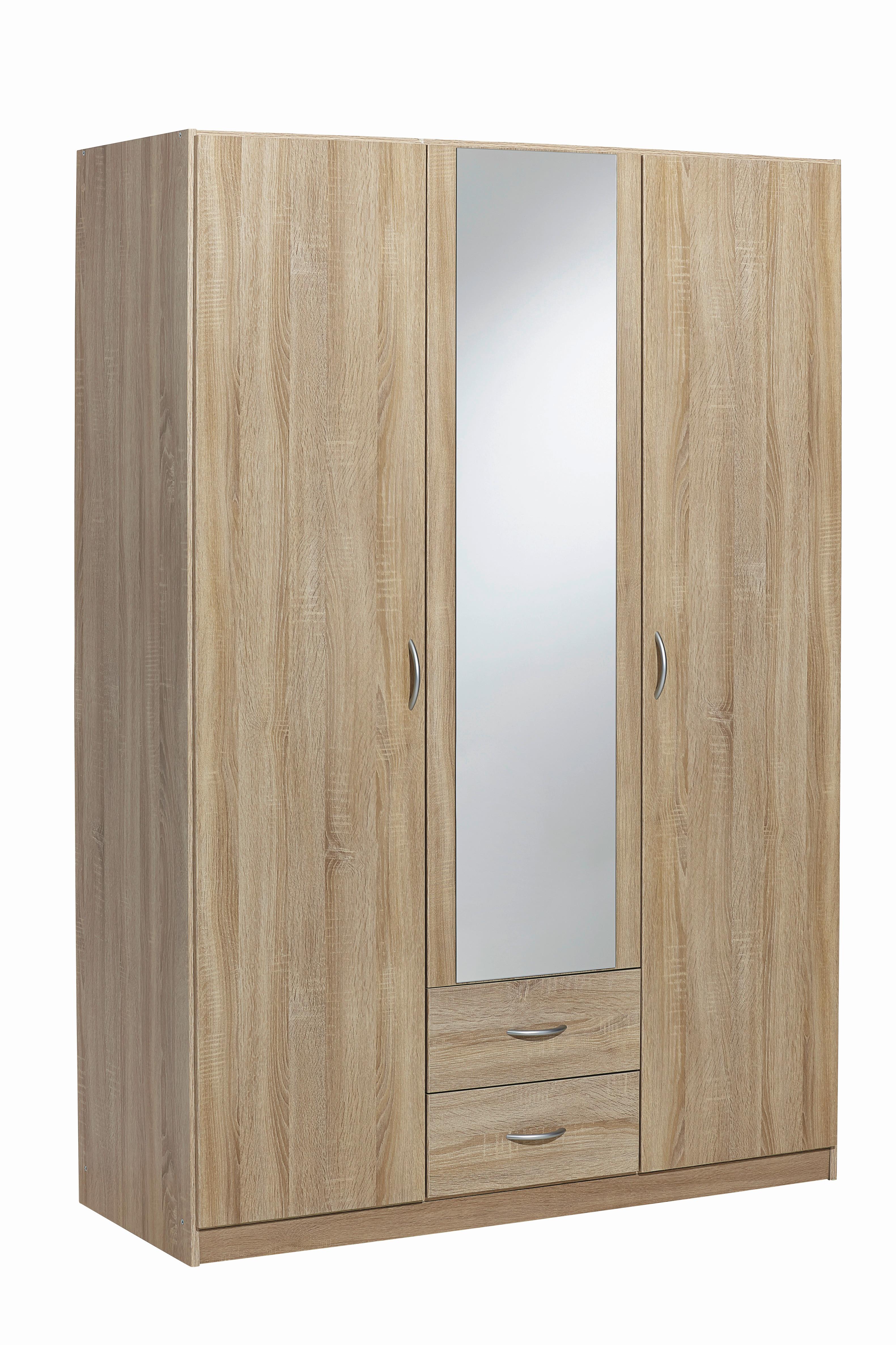 Omara S Klasičnimi Vrati Case, Barva Hrasta - srebrne barve/hrast sonoma, Design, umetna masa/leseni material (136/197/54cm) - Boxxx