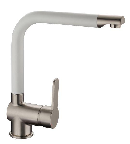 Küchenarmatur Rio in Weiß/Edelstahlfarben - Weiss/Edelstahlfarben (30cm) - Schütte