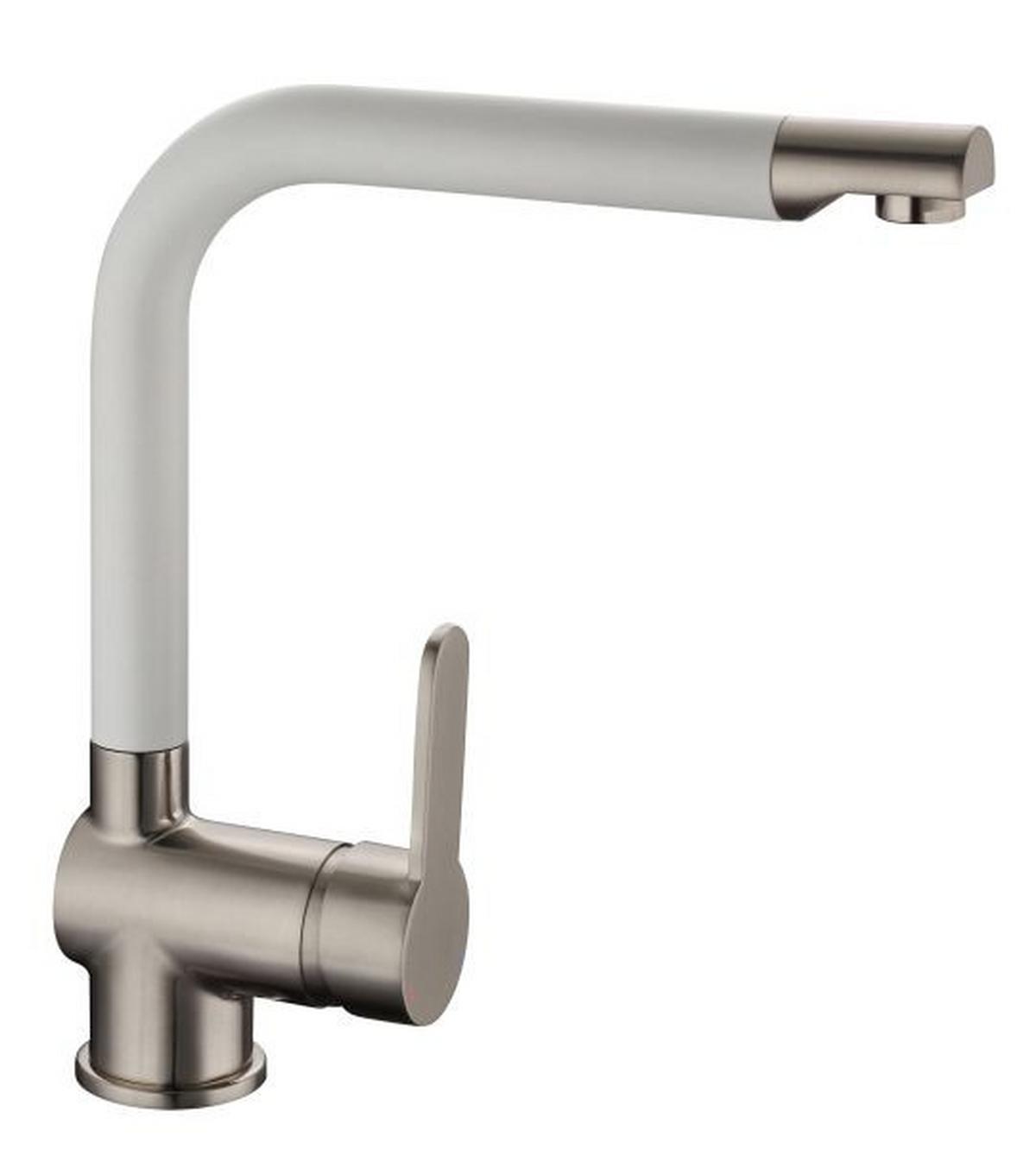 Küchenarmatur Rio in Weiß/Edelstahlfarben - Weiss/Edelstahlfarben (30cm) - Schütte