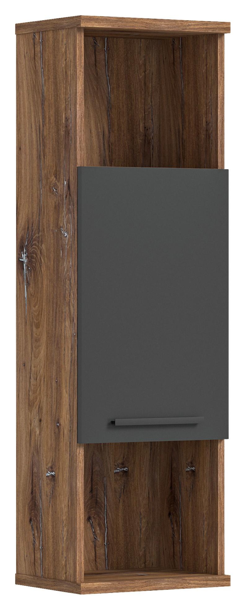 Midischrank Ramon ca. 35x112 cm Eiche/Grau - MODERN, Holzwerkstoff/Kunststoff (35/112/25cm) - MID.YOU