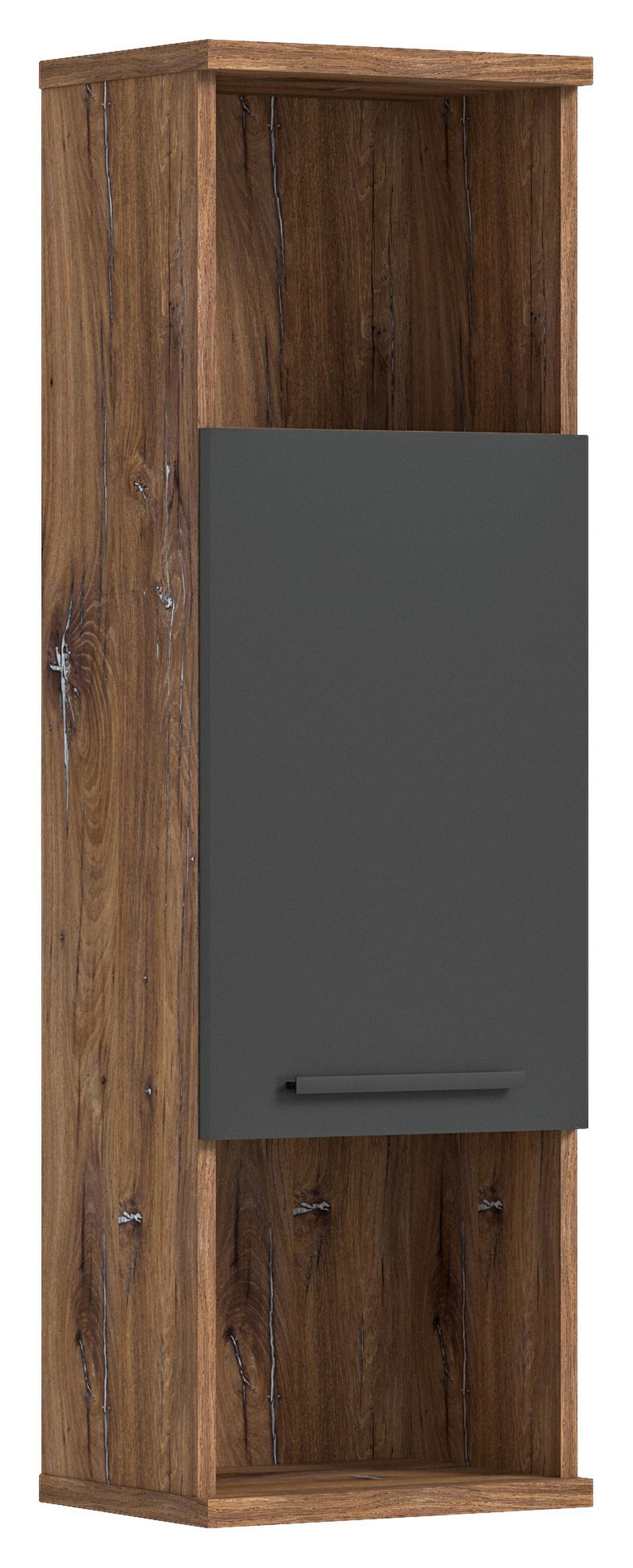 Midischrank Ramon ca. 35x112 cm Eiche/Grau - MODERN, Holzwerkstoff/Kunststoff (35/112/25cm) - MID.YOU
