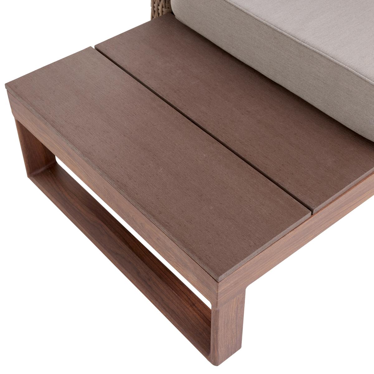 KOMPLET STOŁOWY NA TARAS ELISAVETA - kremowy/jasnobrązowy, Modern, tworzywo sztuczne/metal (254/69/215cm) - Bessagi Garden