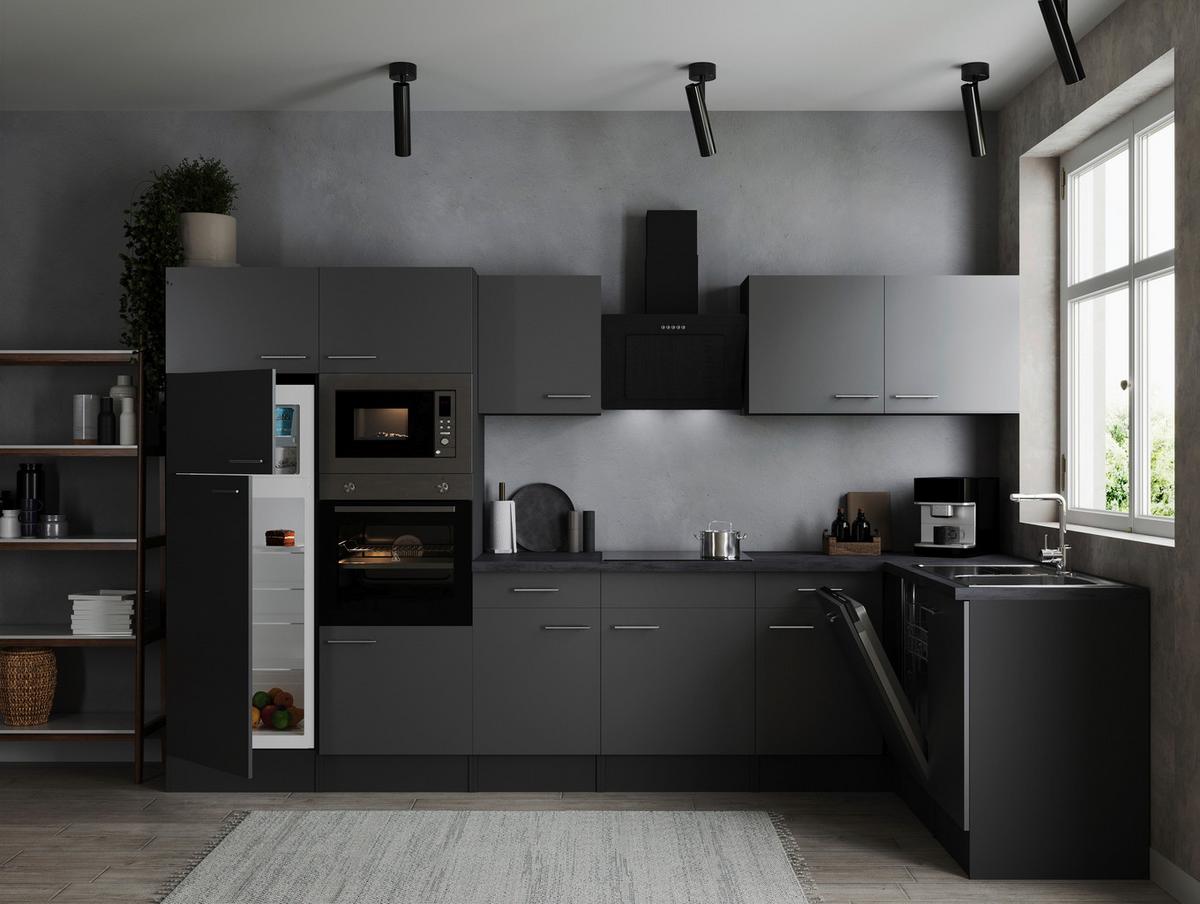 Kotna Kuhinja Z Aparati Oliver, 340x172cm - srebrne barve/siva, Design, kovina/leseni material (340/172cm) - Respekta