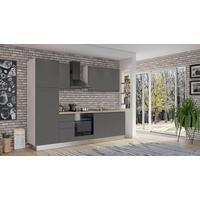 Blok Kuhinja Sa Uređajima Gilda Gola - sivo-braon/bela, Moderno, drvo/pločasti materijal (285/216/60cm) - Modern Living