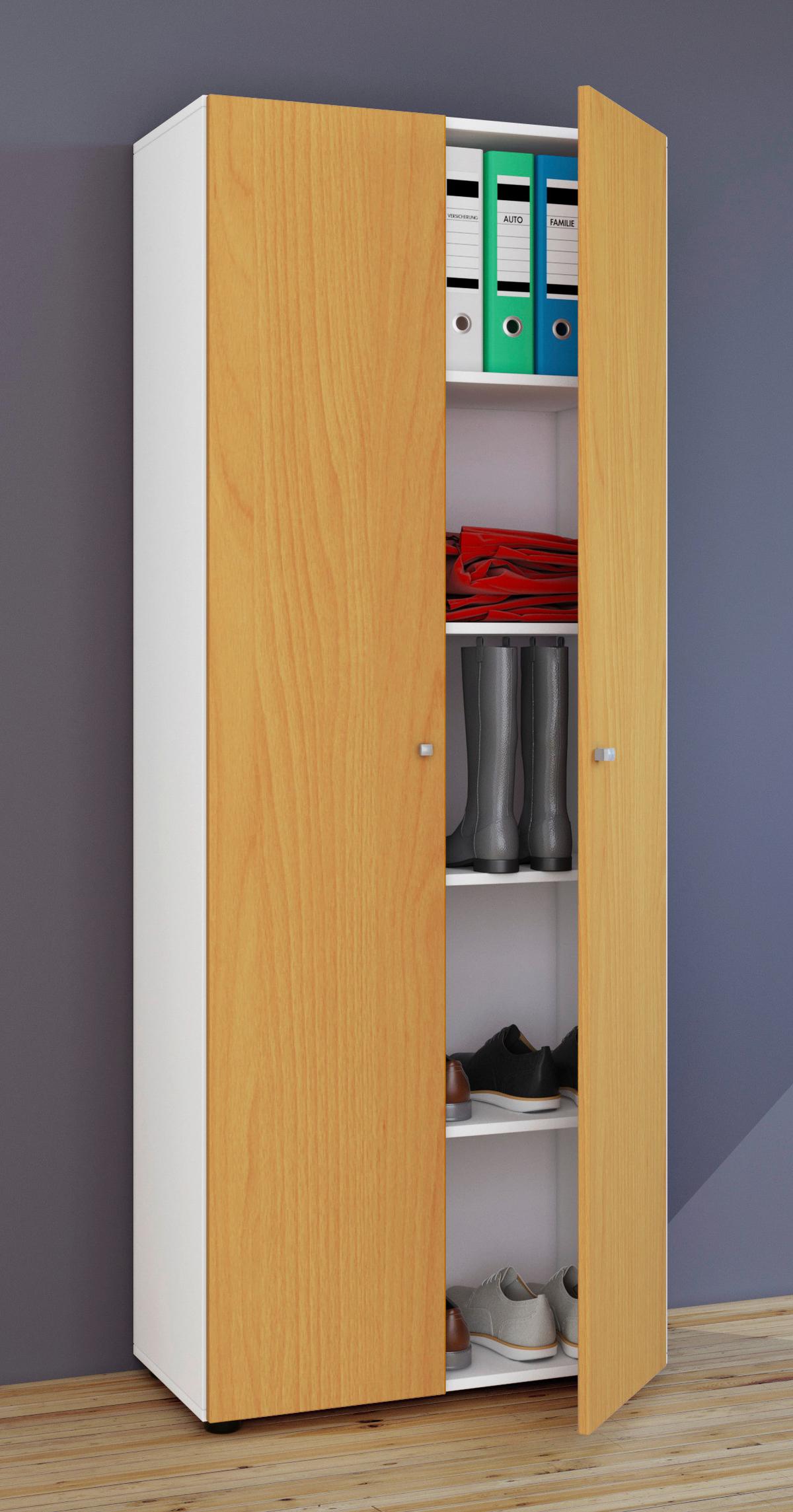 MEHRZWECKSCHRANK VANDOL I 5 DT - Weiss/Buchefarben, Design, Holzwerkstoff/Kunststoff (70/178/39cm) - MID.YOU