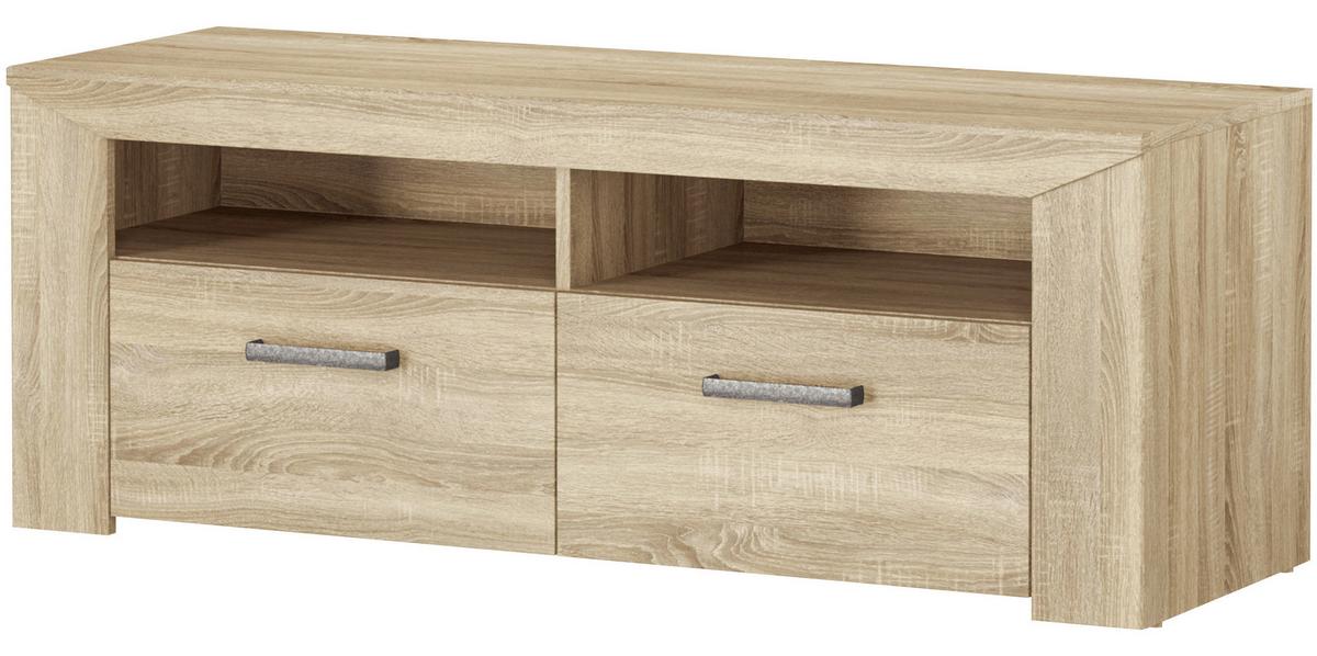 Comodă TV LORENZO - stejar Sonoma, material pe bază de lemn (130,1/49,5/44cm) - Modern Living