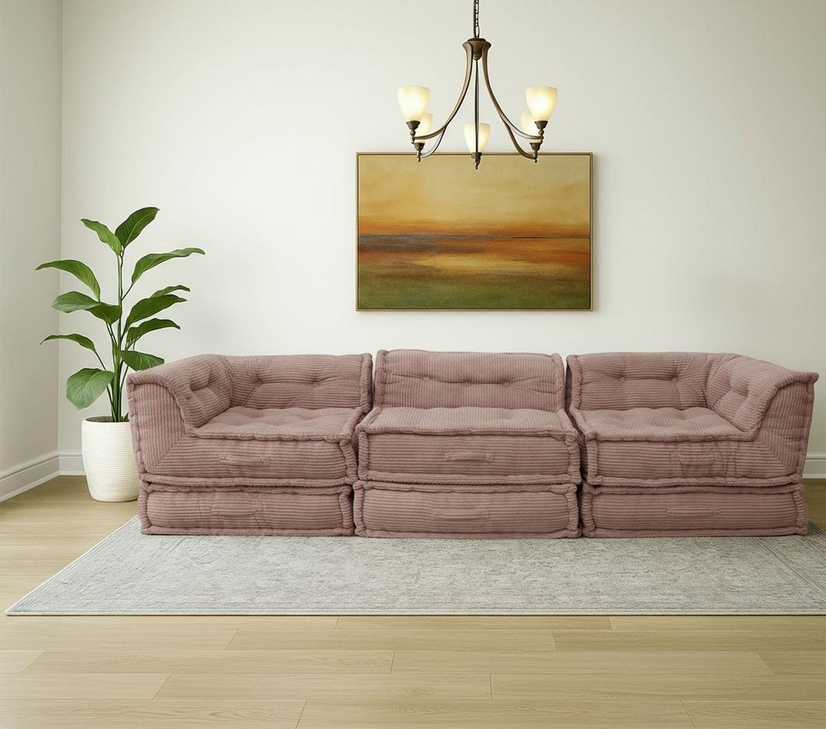 ELEMENT DO SOFY FLEXI - brudny róż, Design, tkanina (80/43/80cm) - P & B