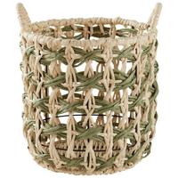 Korb Alphonse In Naturfarben - Naturfarben/Grün, Konventionell, Papier/Metall (31/31cm) - Zandiara