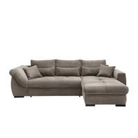Wohnlandschaft Frederico Graubraun Cord - Graubraun/Schwarz, MODERN, Holz/Textil (302/188cm) - MID.YOU