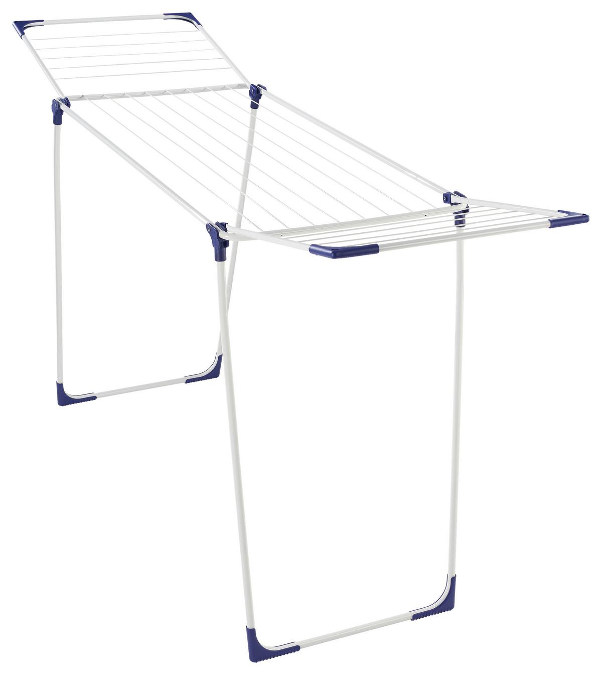 Standtrockner Leifheit-Classic 180 Solid Weiß/Blau - Blau/Weiß, KONVENTIONELL, Kunststoff/Metall (105/55,5/65cm) - Leifheit