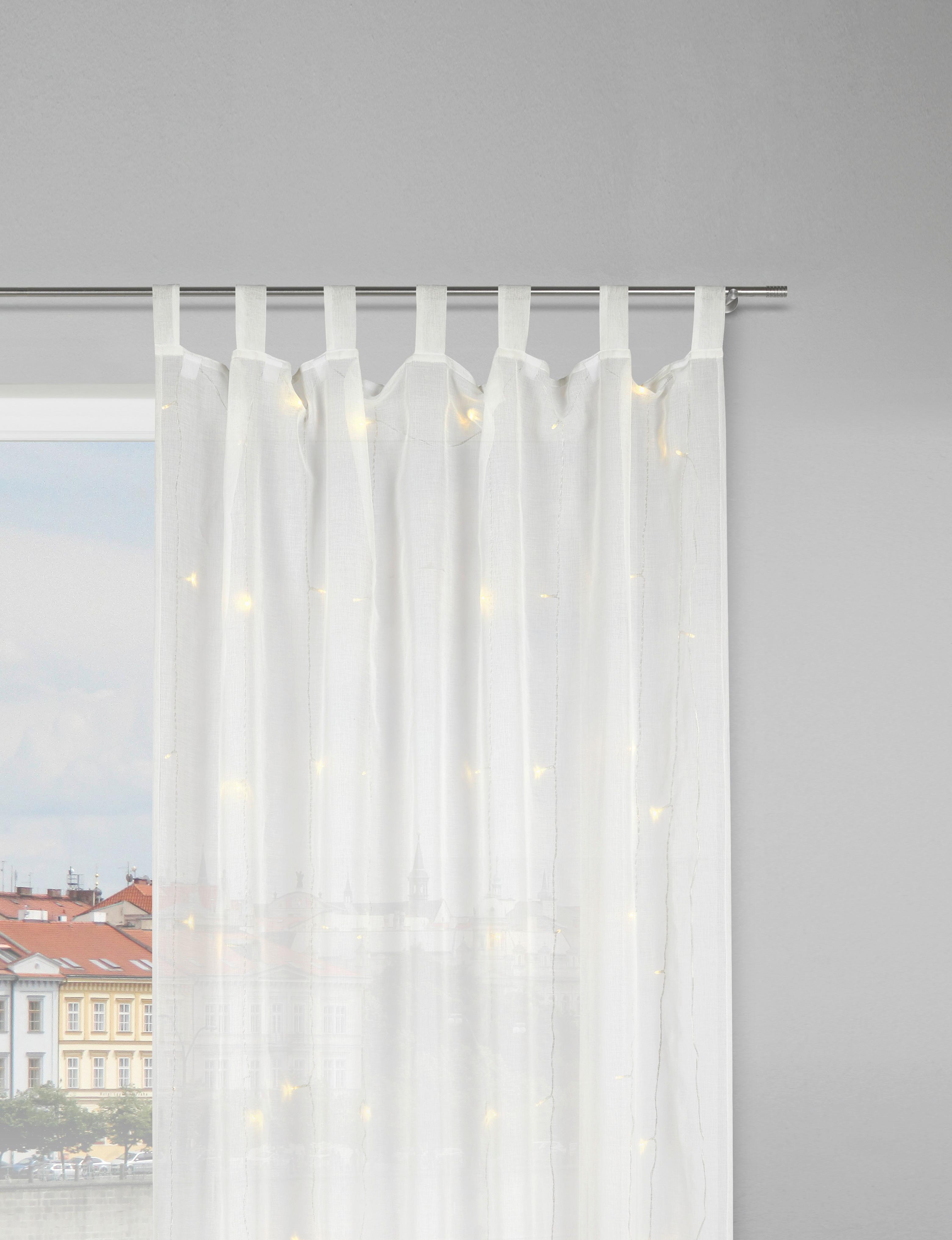 Schlaufenvorhang Lights in Weiss ca. 140x245cm - Weiss, Romantik / Landhaus, Textil (140/245cm) - Modern Living