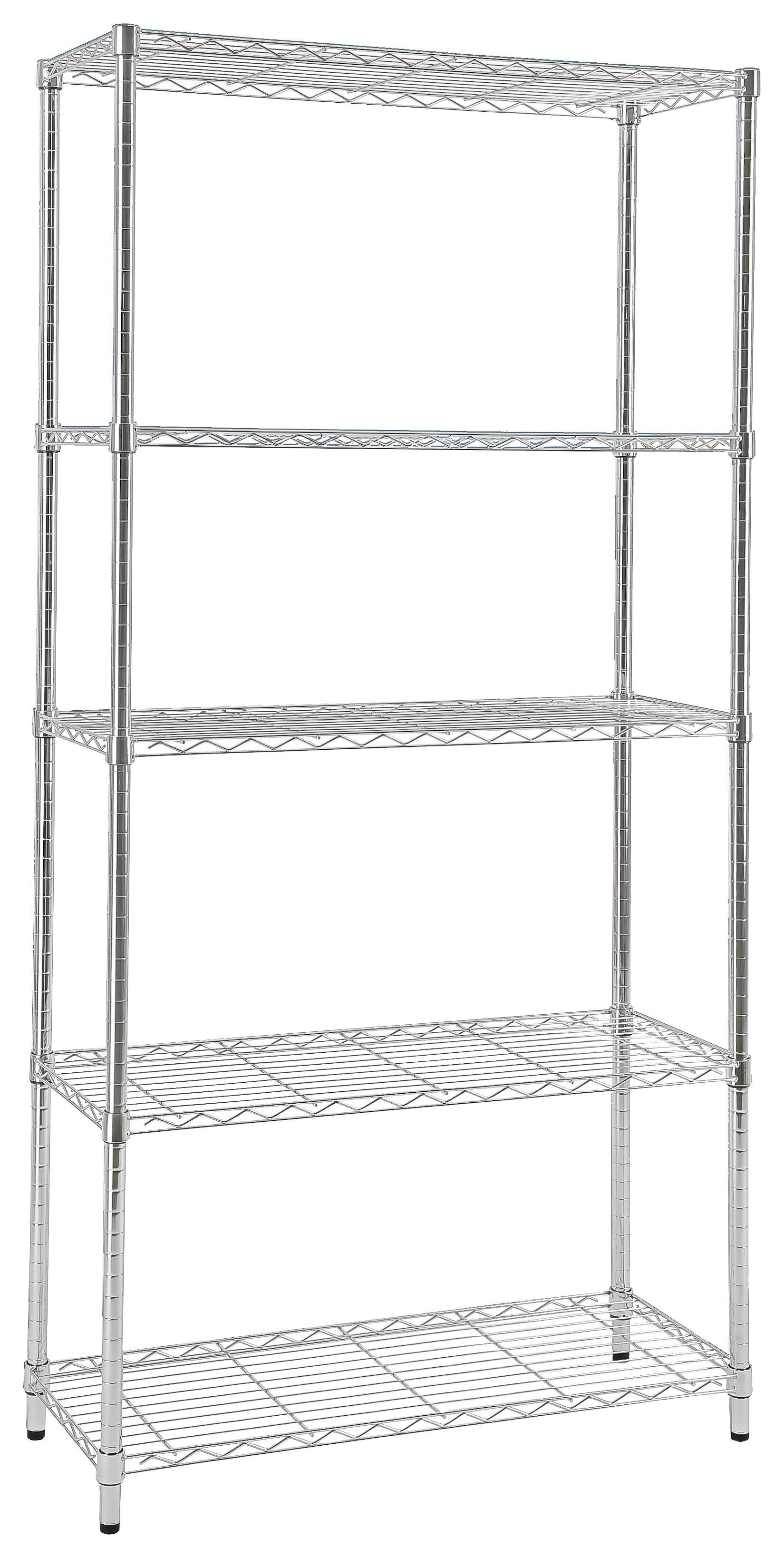 Regal Meran 2, Kovina, Kromirano - barve kroma/črna, Moderno, kovina/umetna masa (91/184/36cm)