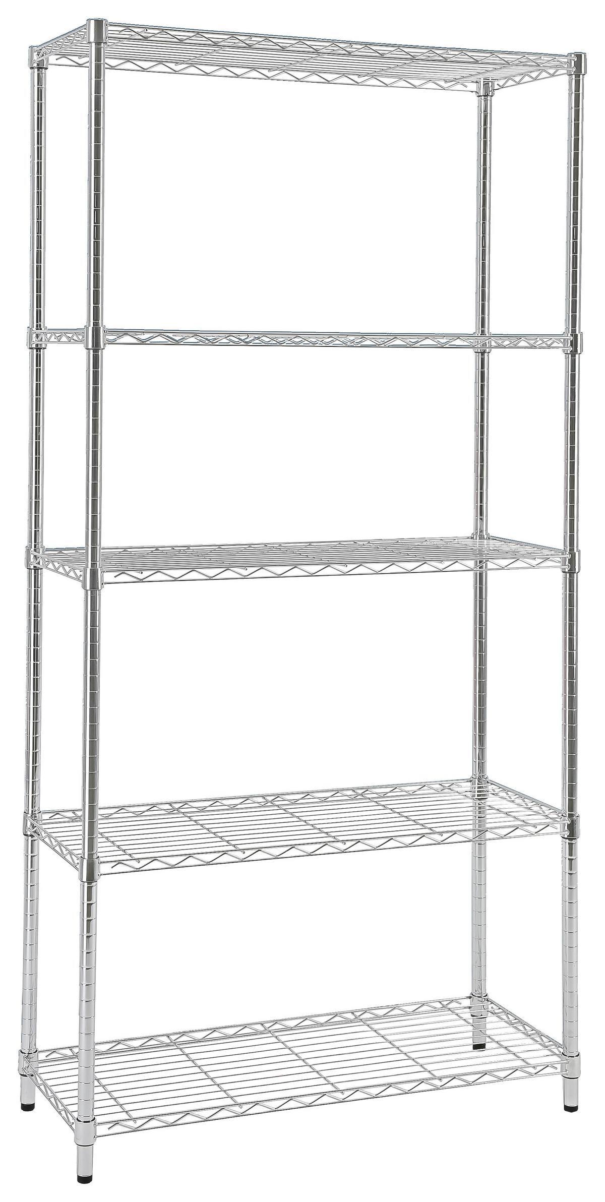 Regal Meran 2, Kovina, Kromirano - barve kroma/črna, Moderno, kovina/umetna masa (91/184/36cm)