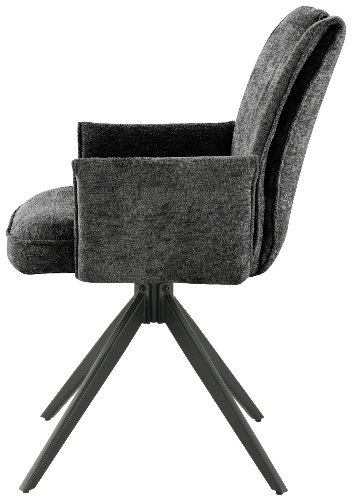 KRZESŁO Z PODŁOKIETNIKAMI DIEGO - ciemnoszary/czarny, Lifestyle, metal/drewno (64/90/63cm) - MID.YOU