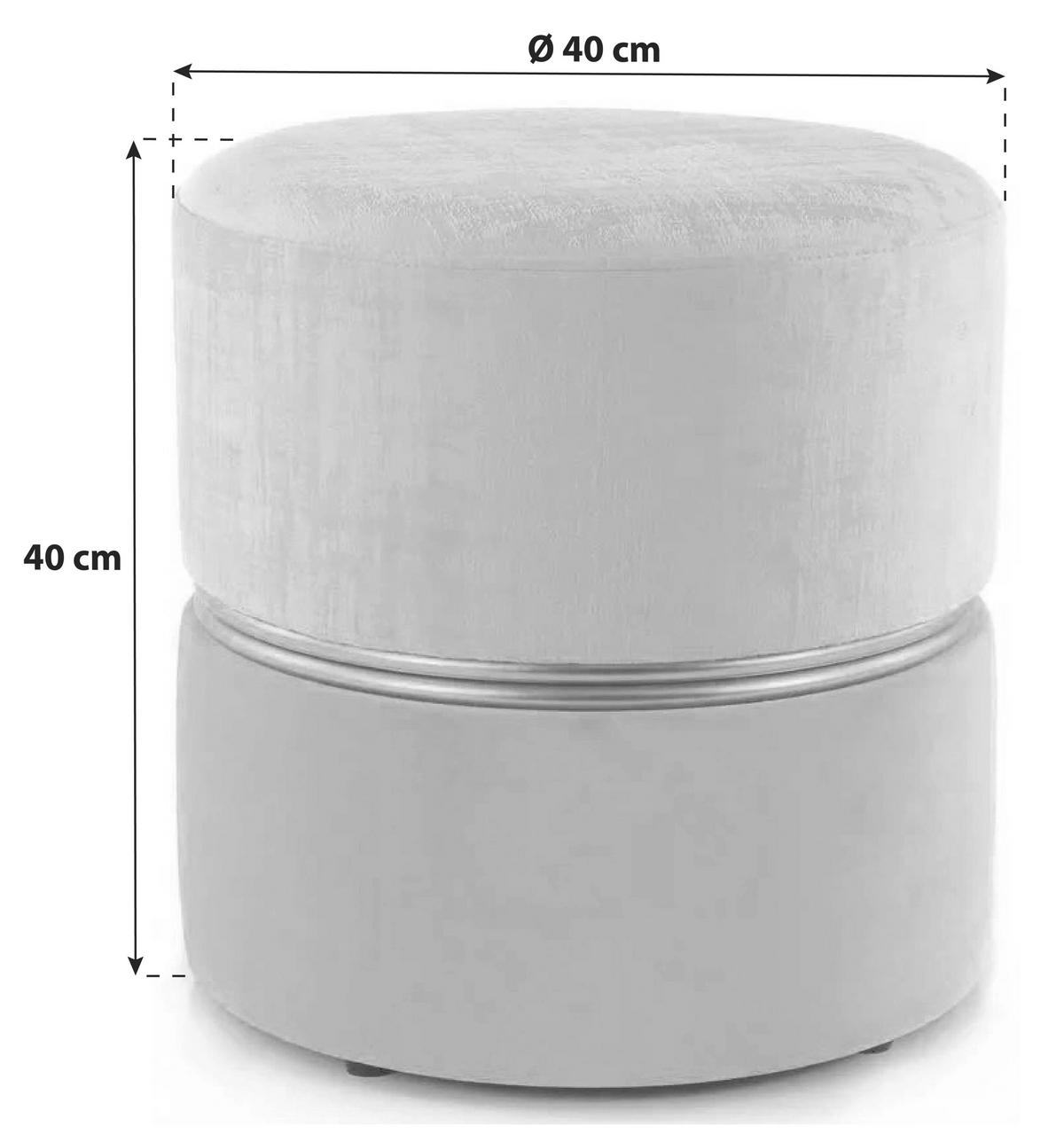 Hocker Pouf Samt/Eisen Terra Cotta H: 40 cm - Goldfarben/Terracotta, Basics, Kunststoff/Textil (40/40/40cm) - Kayoom