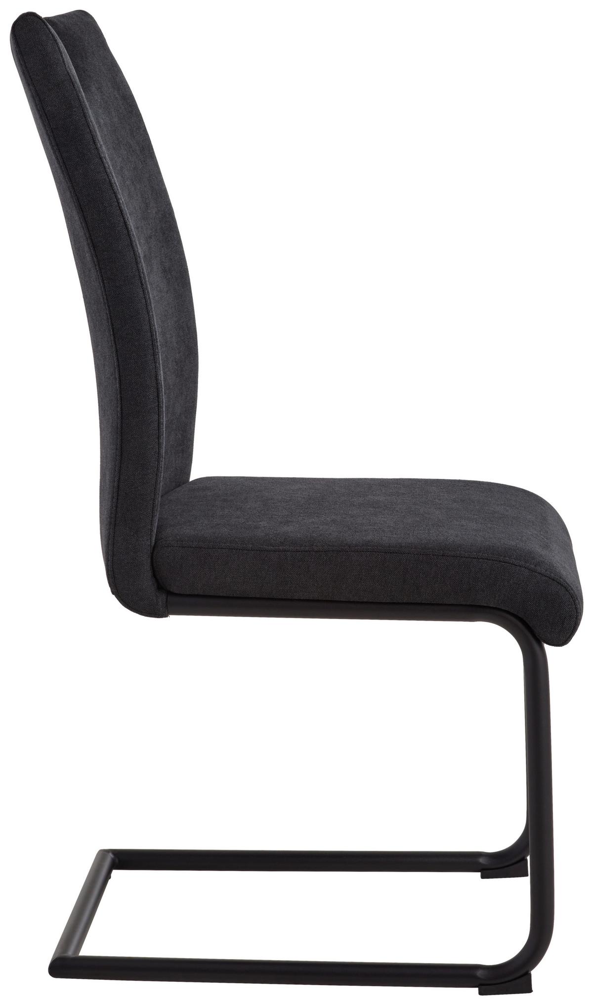 KRZESŁO NA PŁOZIE MAXL - antracytowy/czarny, Basics, metal/drewno (44/99/63cm) - MID.YOU
