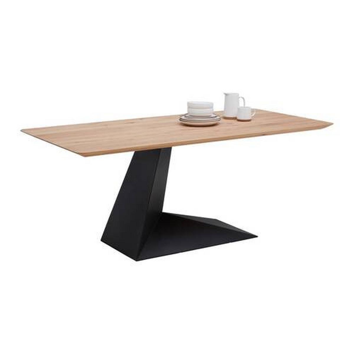 Esstisch Valera in Wildeiche ca. 180x90x74cm - Wildeiche/Schwarz, Design, Holz/Metall (180/90/74cm) - Premium Living