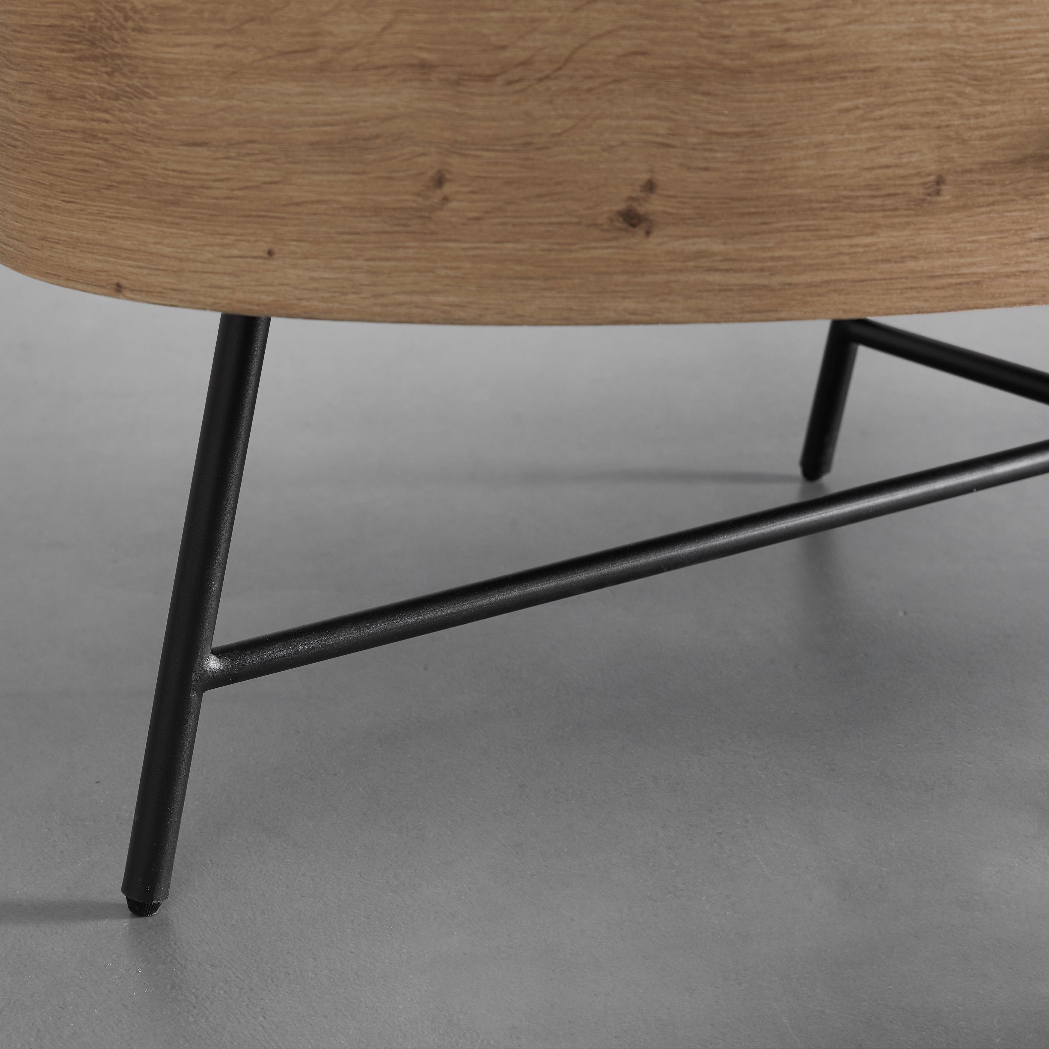 SOFFBORD EMILIA - svart/ekfärgad, Modern, metall (120/60/40cm) - Bessagi Home