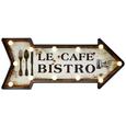 Dekor Tábla Bistro - fehér, műanyag/faanyagok (61/25,5/5,5cm)
