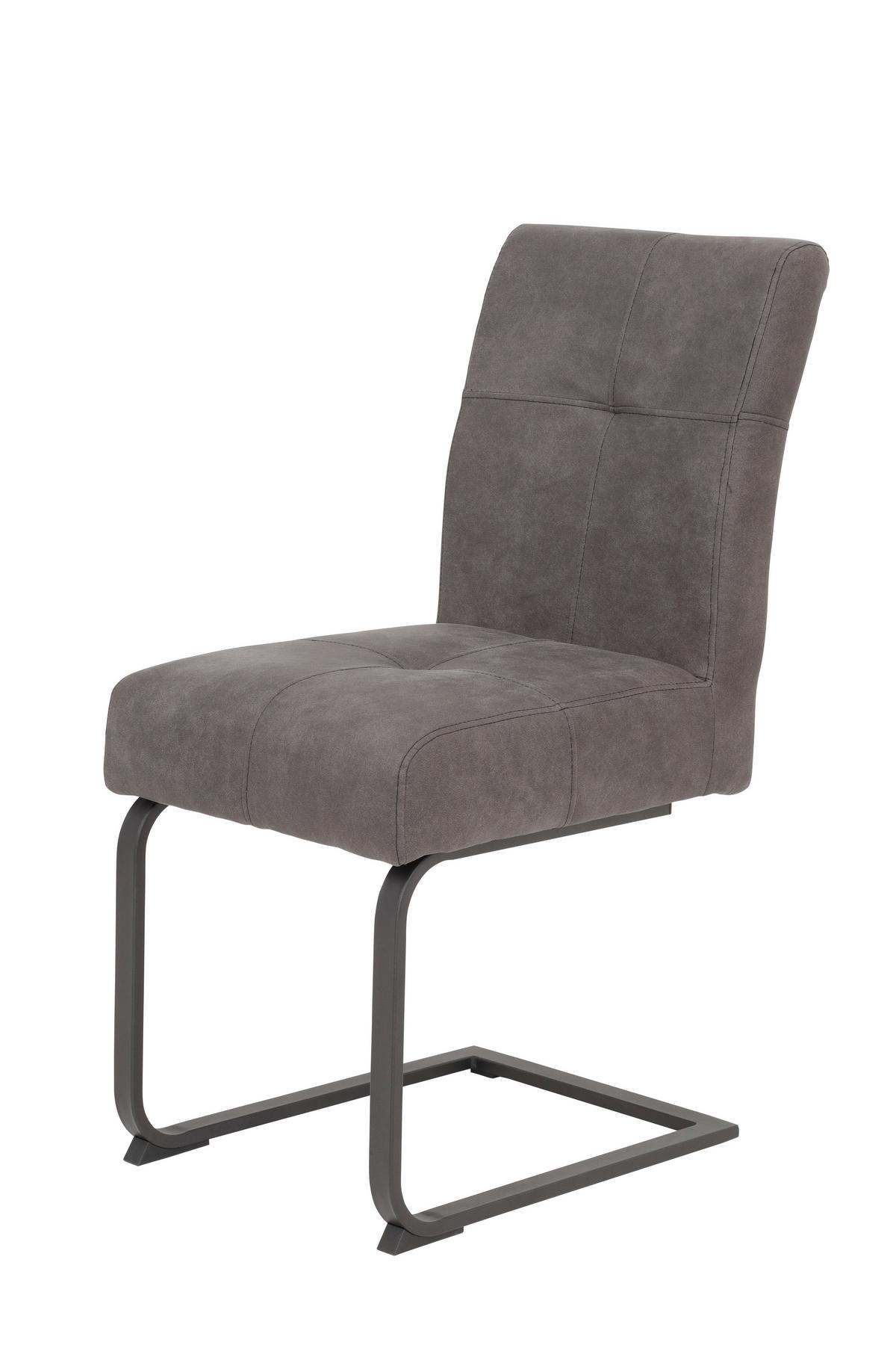 TISCHGRUPPE LUISE G - Anthrazit/Schwarz, MODERN, Holzwerkstoff/Textil (140-180/76/90cm) - MID.YOU