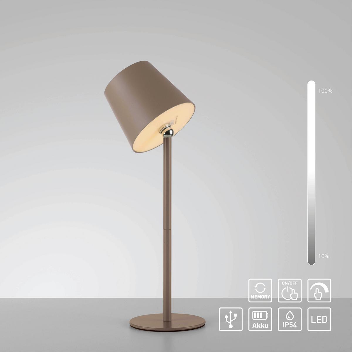 LAMPA STOŁOWA LED 19251-39 BOTERIA - kolor piaskowy, Modern, tworzywo sztuczne/metal (11/11/37cm)