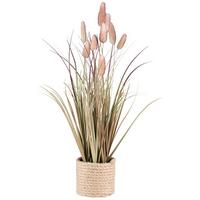 Plantă artificială Grasbusch - verde/roz, Konventionell, plastic/materiale naturale (44cm) - Modern Living