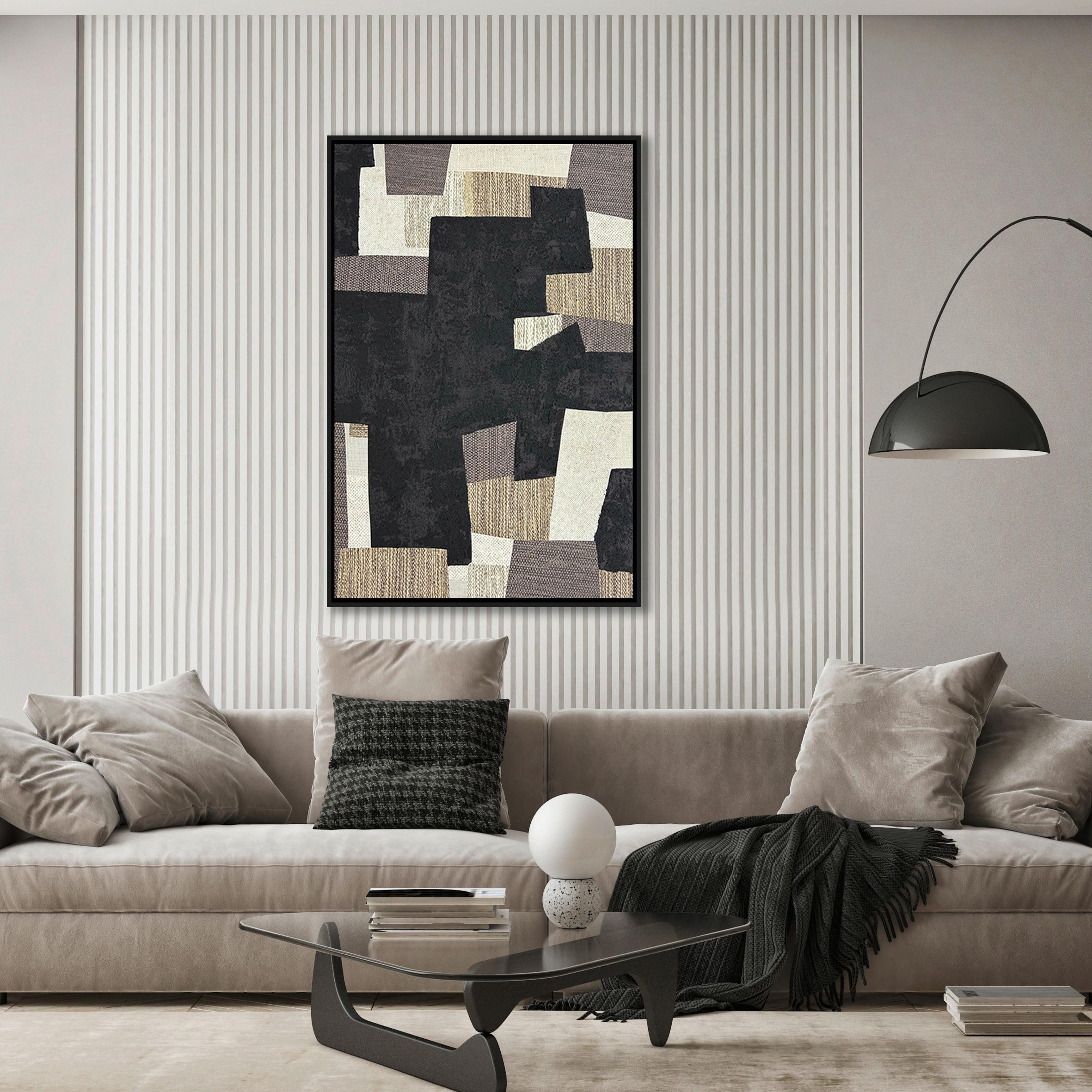 Keilrahmenbild Lotta ca. 60x90cm - Beige/Schwarz, MODERN, Holzwerkstoff/Kunststoff (60/90cm) - Premium Living