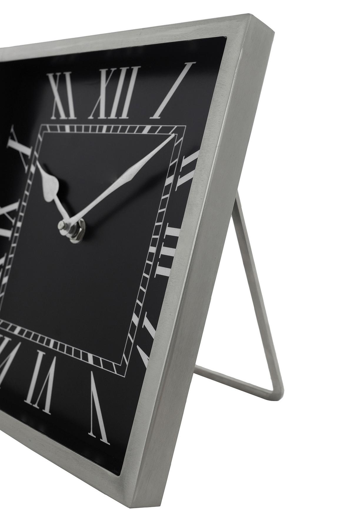 Tischuhr Moments 2250 - Silberfarben/Schwarz, Trend, Metall (3cm) - Kayoom