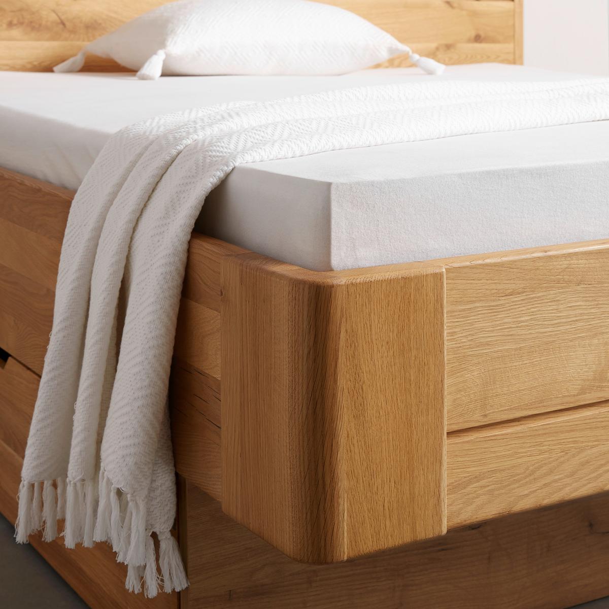 Ágykeret Ágyneműtartóval Tölgy Vero - tölgyfa színű, Konventionell, fa (180/200cm) - Premium Living