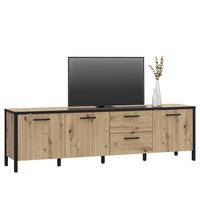 Tv Komoda Kirikus - hrast Artisan/crna, Lifestyle, drvni materijal (184,5/54,3/40,2cm) - Modern Living