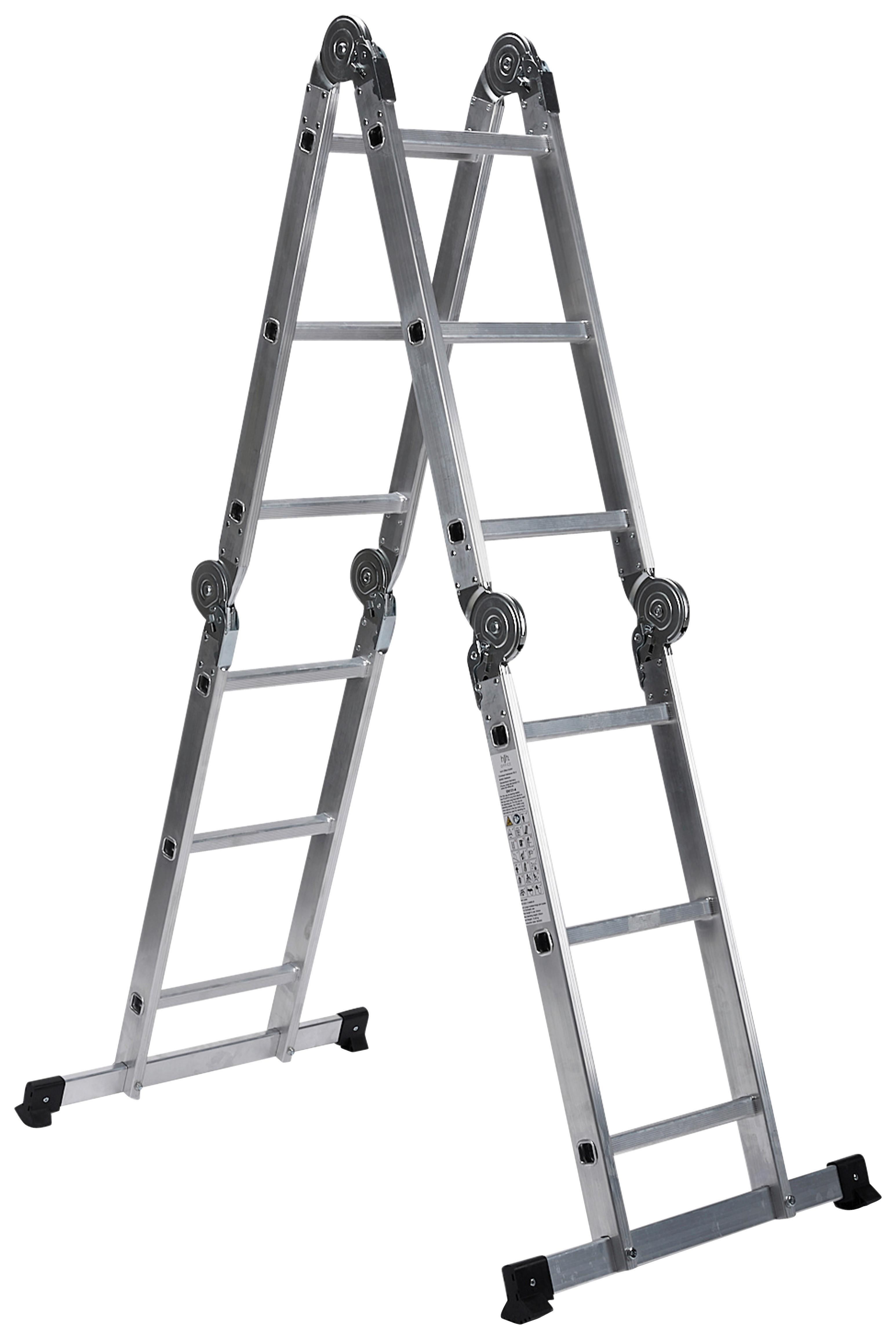 Lestev Solid W3, Aluminij - barve srebrnega hrasta, Basics, kovina (70/94/25cm) - MID.YOU