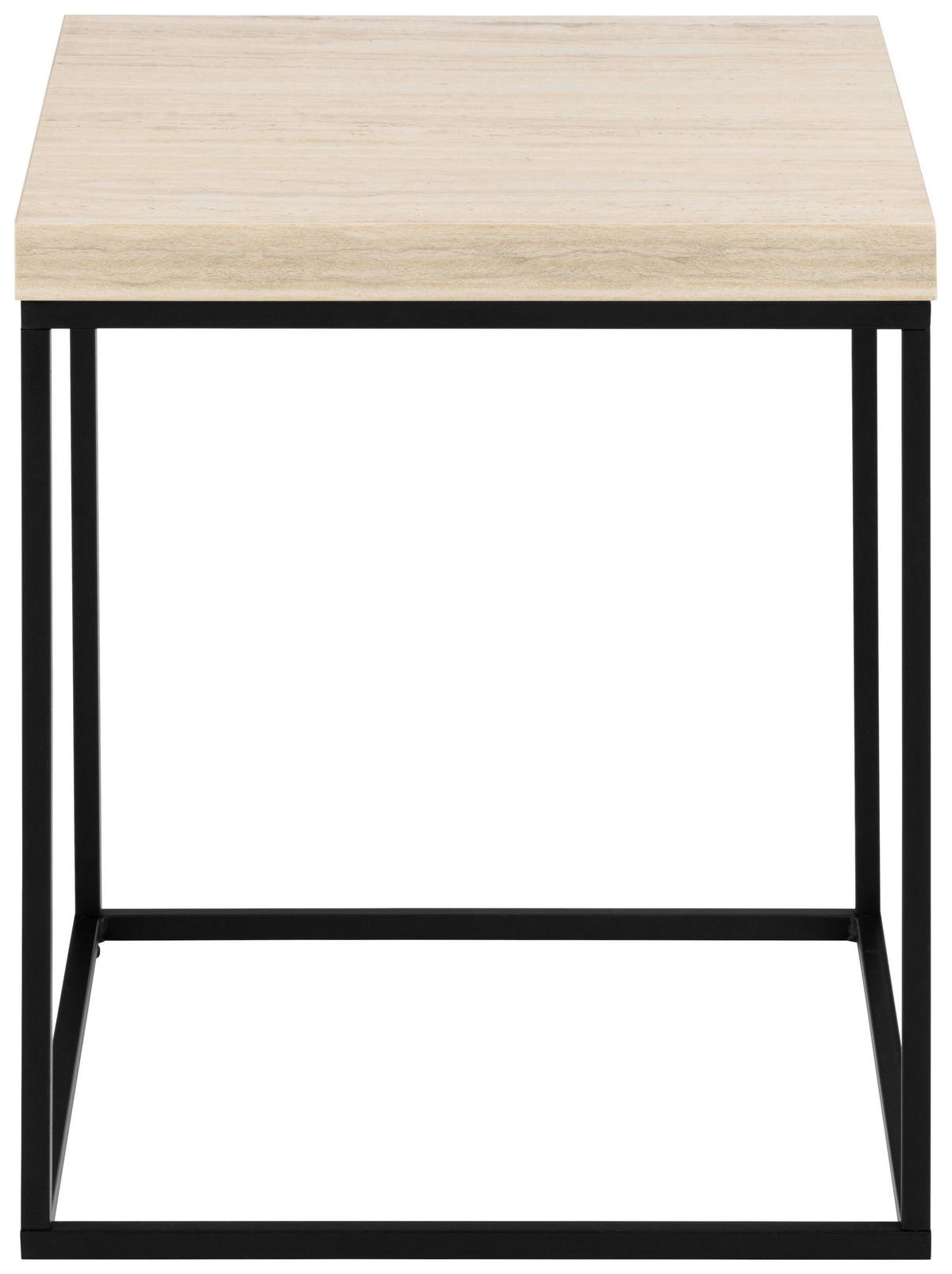 STOLIK BOCZNY BAROSSA - beżowy/czarny, Design, materiał drewnopochodny/metal (40/40/45cm) - Livetastic