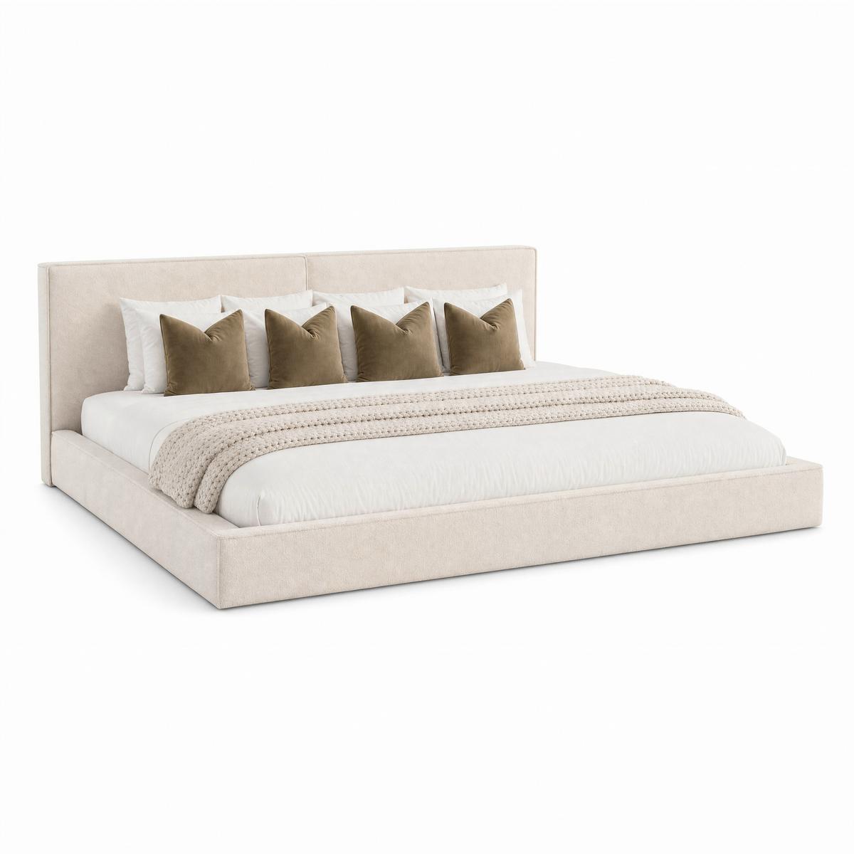 Familienpolsterbett Serena Elfenbein ca. 270x200 cm - Elfenbein/Schwarz, MODERN, Holz/Kunststoff (270/200cm) - Bessagi Home