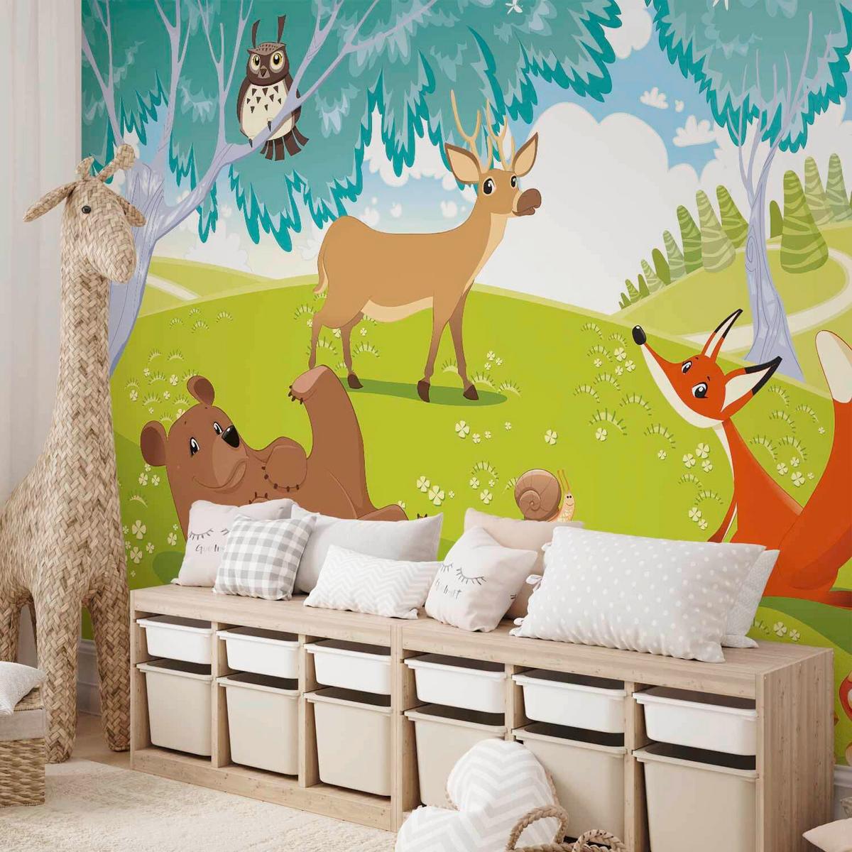 Fototapete Funny animals Multicolor - Multicolor, LIFESTYLE, Textil (100/70cm) - artgeist