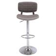 Barhocker in Schlamm/chrom - Chromfarben/Schlammfarben, MODERN, Textil/Metall (45,50/88-109/47cm) - Modern Living