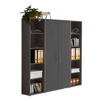 AKTENSCHRANK OFFICE EDITION - SW SET 3 - Anthrazit, MODERN, Holzwerkstoff (172,6/185,6/33cm) - MID.YOU