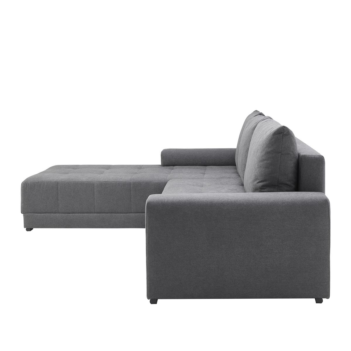 Sedežna Garnitura Adriano, Siva, Ležišče, Predal - siva/črna, Moderno, tekstil (313/91/217cm) - Mömax