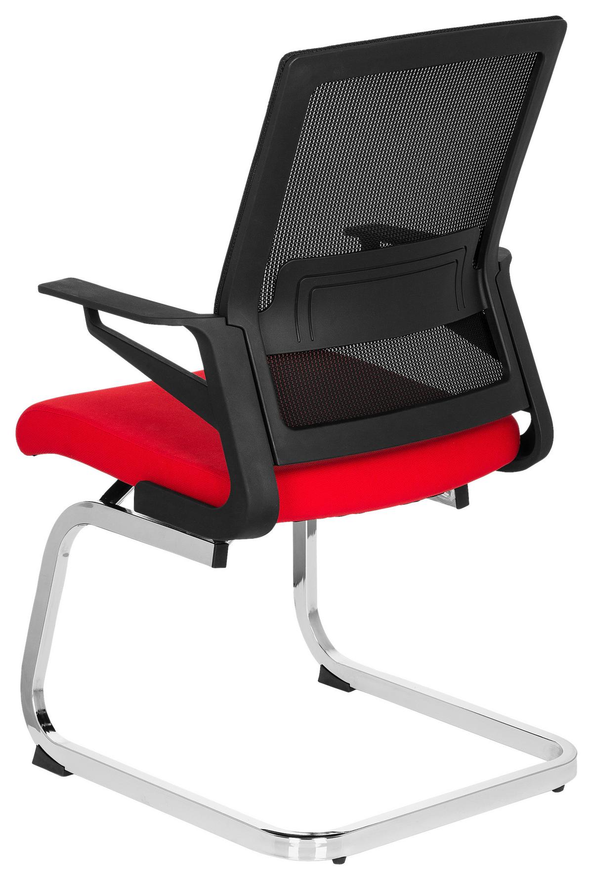 Konferenčni Stol Inventor V, Črna, Rdeča - barve kroma/rdeča, Moderno, kovina/umetna masa (59/95/54cm) - MID.YOU