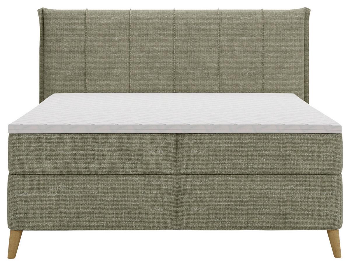 Boxbett Veloria Grün ca. 140x200cm - Schwarz/Grün, KONVENTIONELL, Textil/Metall (140/200cm) - Based