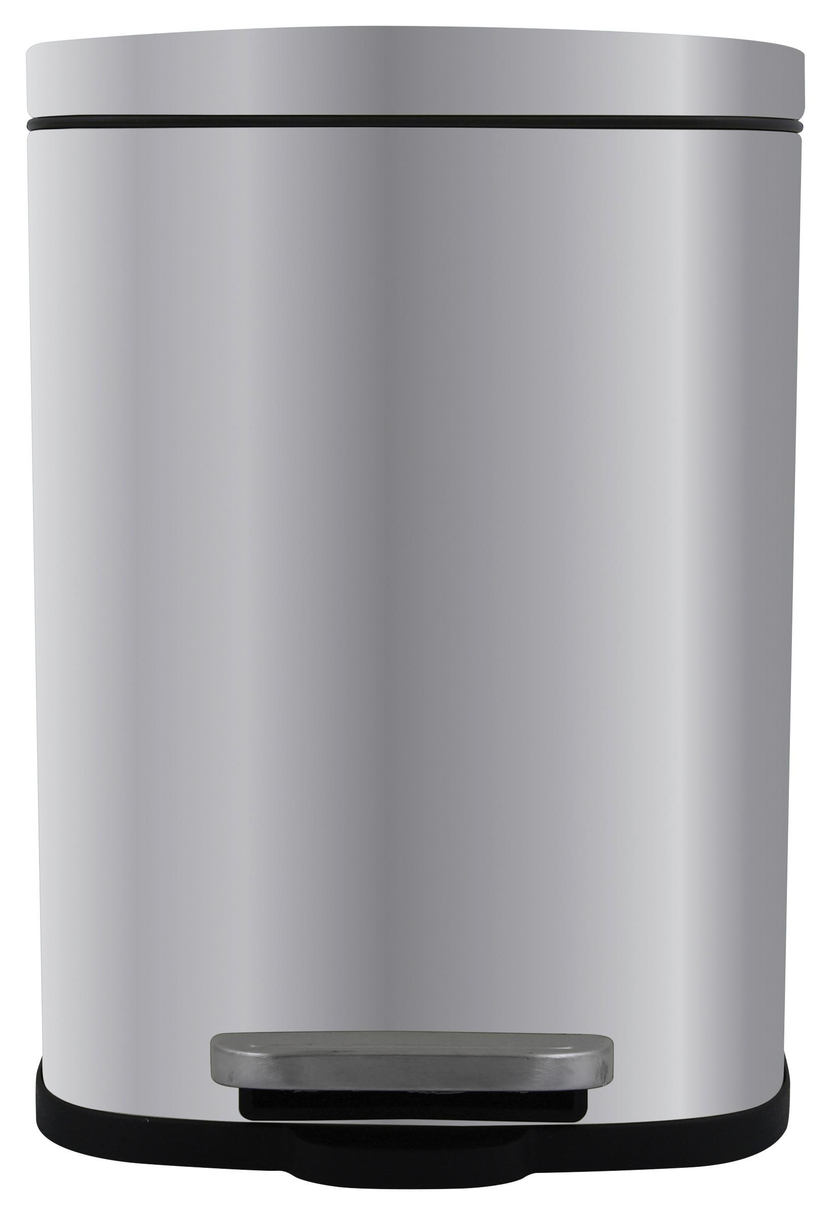 Treteimer Akira Brushed - Silberfarben/Schwarz, Basics, Kunststoff/Metall (28,0/19,3/37,9cm) - Spirella