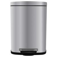 Treteimer Akira Brushed - Silberfarben/Schwarz, Basics, Kunststoff/Metall (28,0/19,3/37,9cm) - Spirella