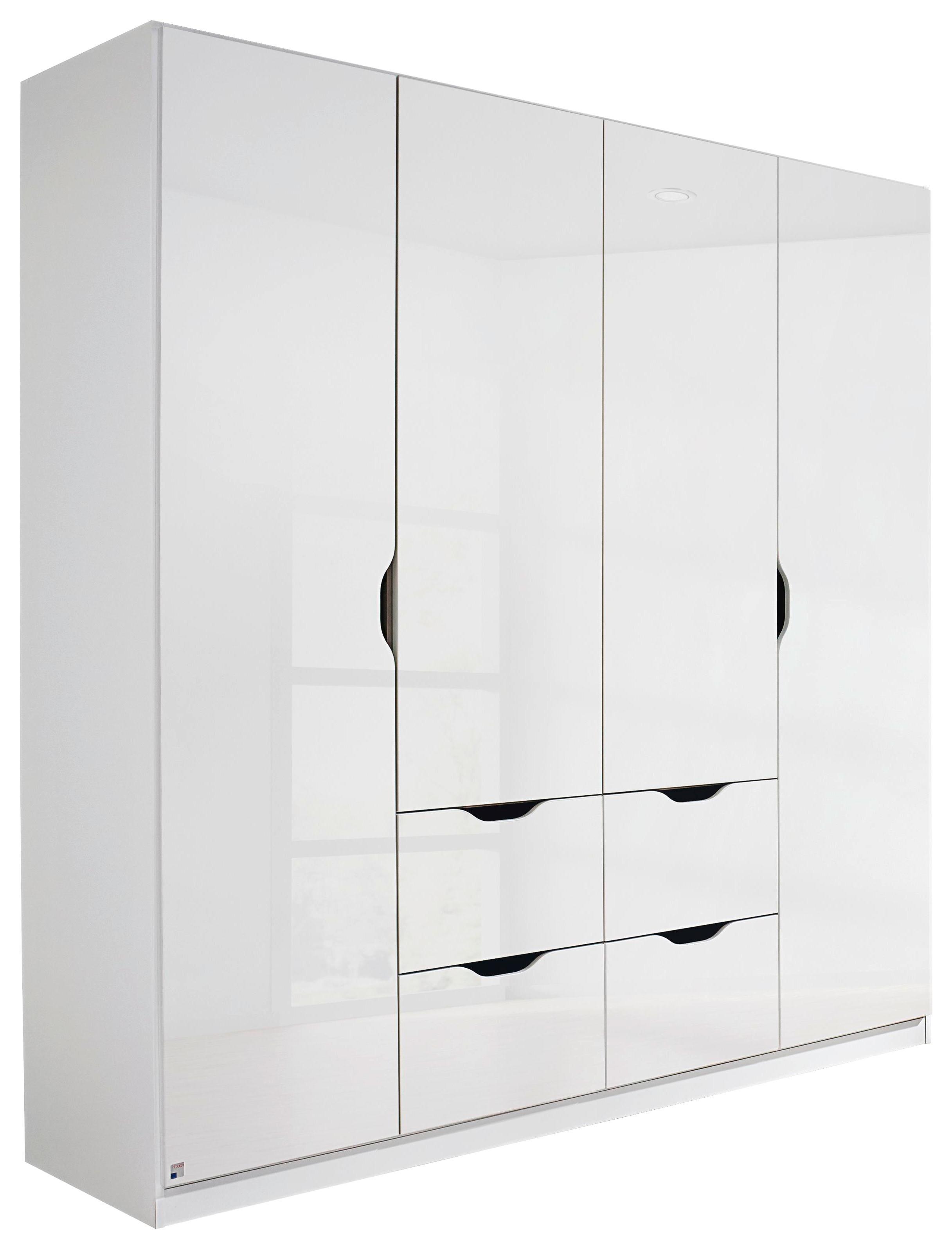 Omara Za Oblačila Arnstein, Bela - bela/visoki sijaj, Konvencionalno, leseni material (181/197/54cm) - home24
