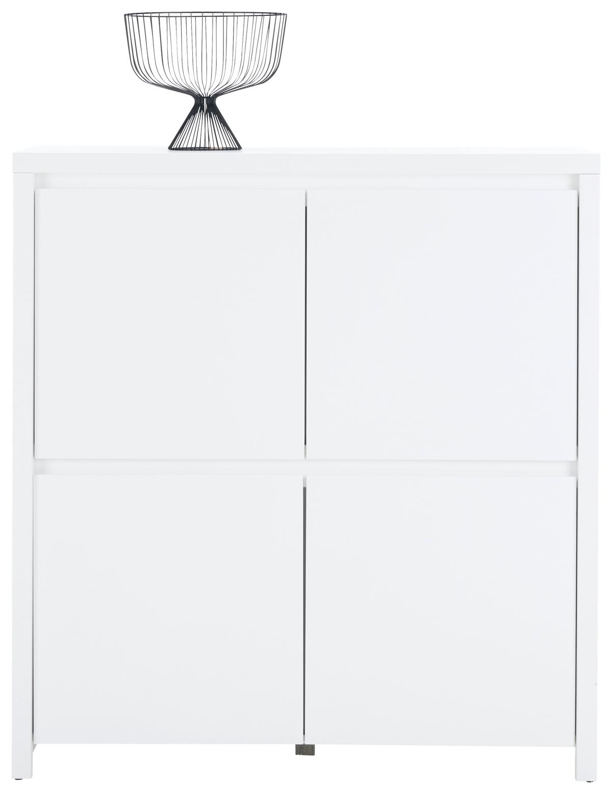 Kommode Larios B in Weiss - Weiss/Schwarz, Modern, Holzwerkstoff/Kunststoff (105/112/40cm) - Mömax