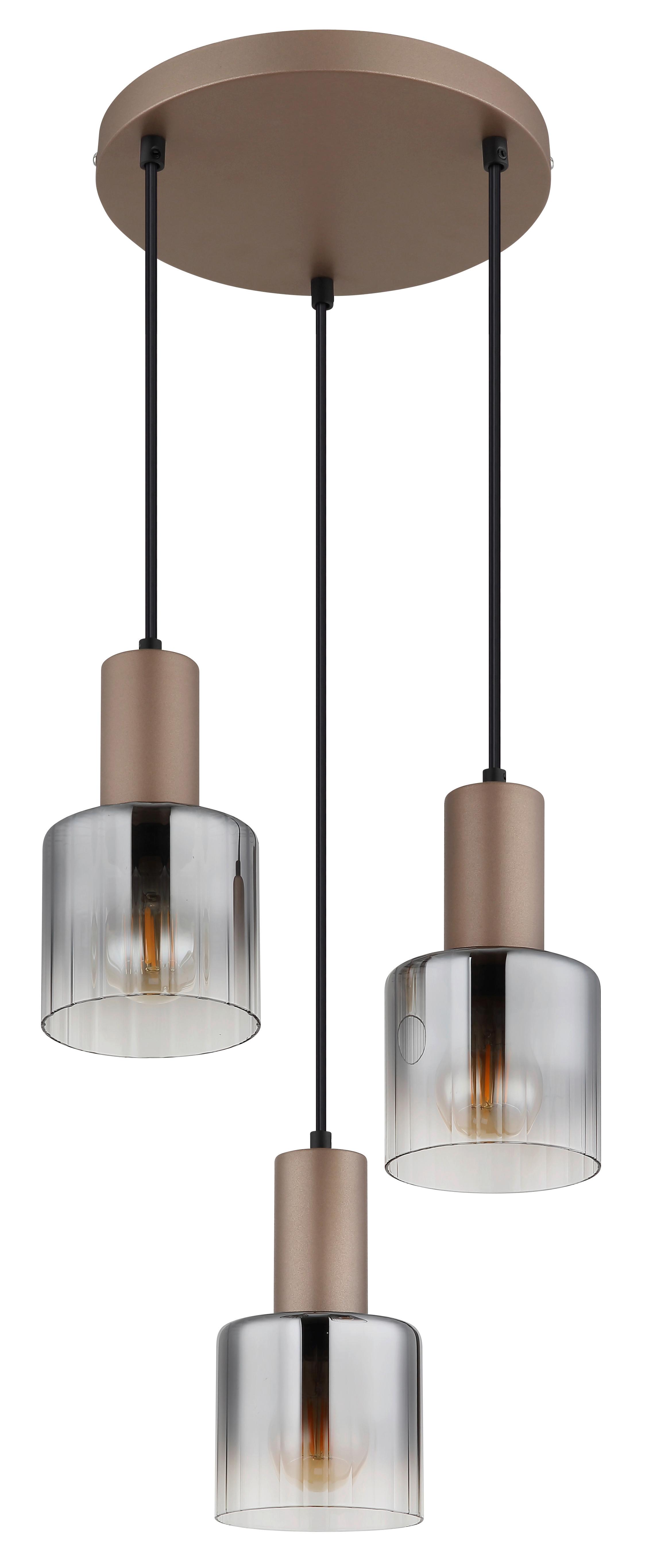 Hängeleuchte 54318-3hr Walton - Klar/Chromfarben, Design, Glas/Kunststoff (28/150cm) - Globo